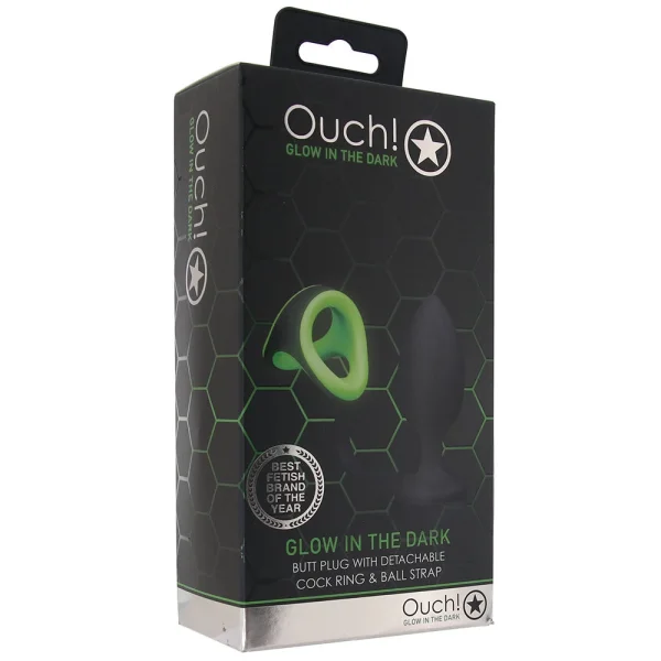 Ouch! Glow In The Dark Plug with C&B Ring