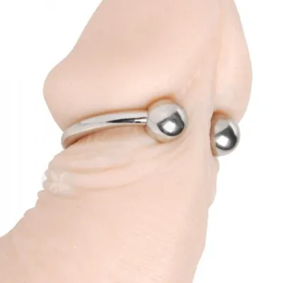 Master Series Pressure Point Beaded Stainless Steel Glans Penis Ring