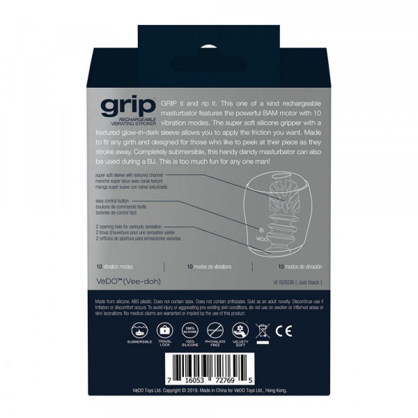 VeDO Grip Vibrating Penis Stroker Sleeve