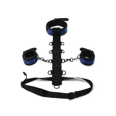 Diamond Collection Adjustable Body Harness Restraint 3 Pc Set Blue O s