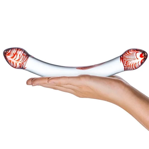 Glas 8-inch Red Head Double Ended Glass Dildo