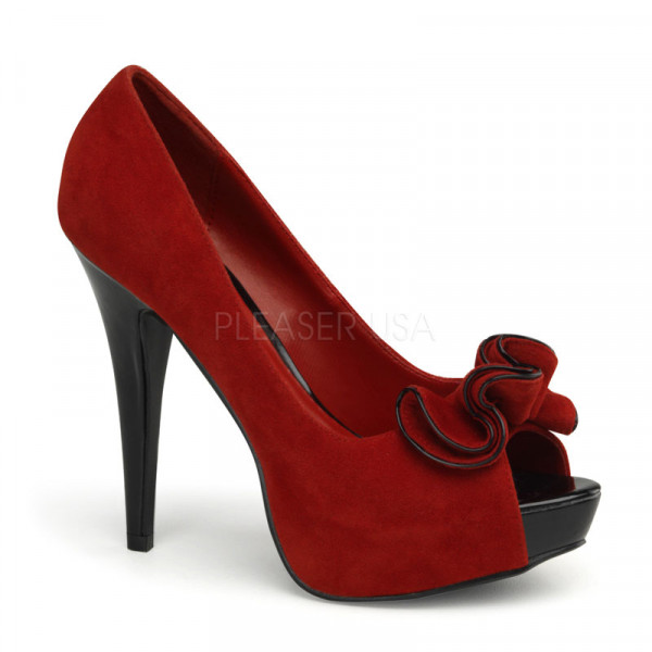 LOLITA-10 - Peep Toe Platform Pump W/ Ruffle Detail At Toe