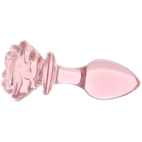 Booty Sparks Pink Rose Glass Anal Plug