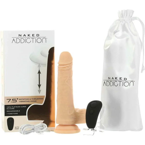 Naked Addiction Freak Rotating, Thrusting, & Vibrating Dildo by BMS Factory