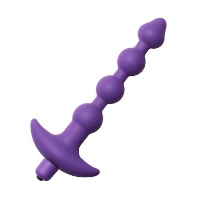 Violet Vibrating Silicone Anal Beads Purple