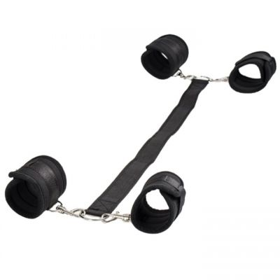 Bondara Black Soft Velcro Wrist To Ankle Restraint