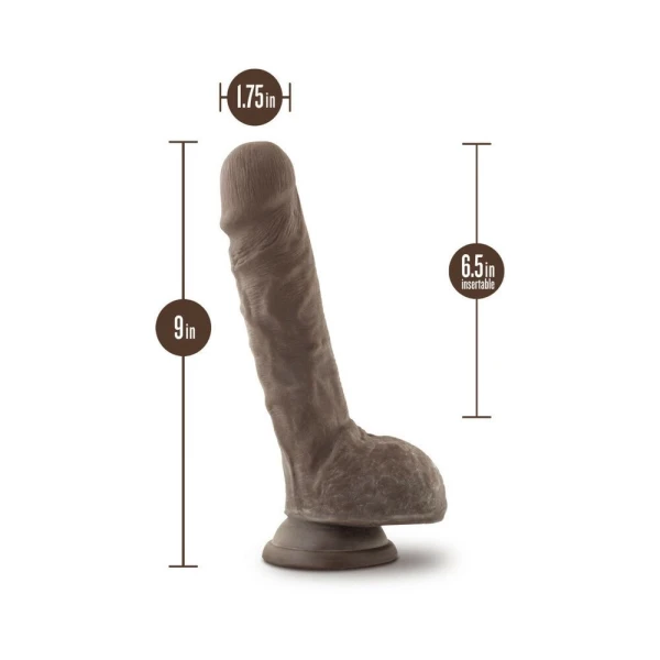 Au Naturel - 9in Sensa Feel Dildo - Chocolate