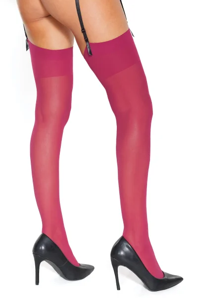 Sheer Raspberry Thigh High Stocking — image 5 of 6