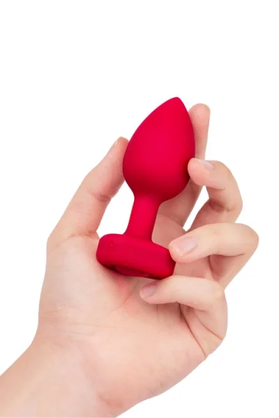 B-Vibe Scarlet Heart 4.1" Large Vibrating Butt Plug