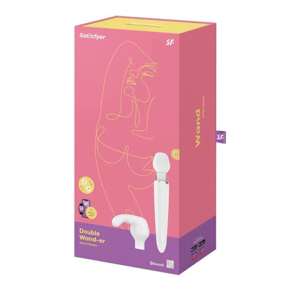 Satisfyer Double Wand-er Wand Vibrator - With 2 Attachment Heads & App Control!