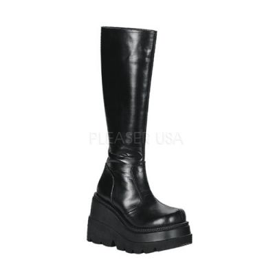 SHAKER 100 4 1 2 P F Goth Punk Lolita Blk Pu Knee BT