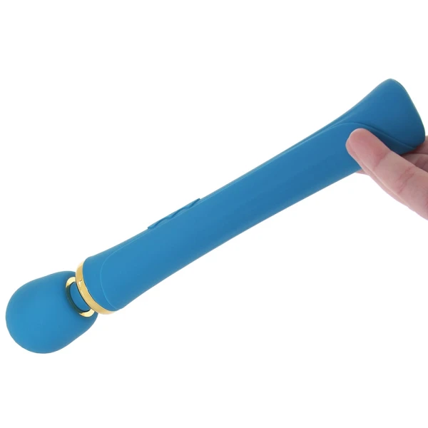 Dianna Rechargeable Waterproof Silicone Wand Style Vibrator By Blush - Teal