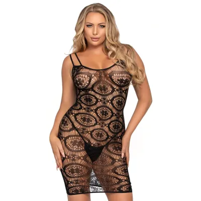 Daisy Crochet Mini Dress One Size Black Black