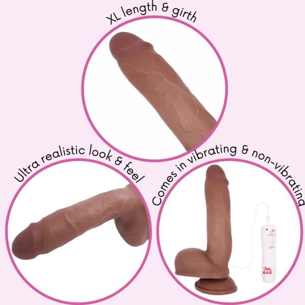 XL Thick Lifelike Cinnamon Pleasure Vibrating Dildo - #1 Seller!