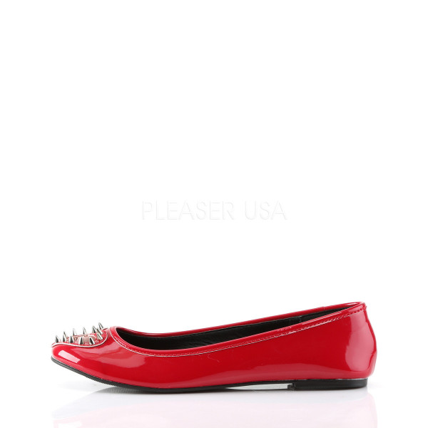 Round Toe Flat w/See-Through Heart Cutout & Spikes Detail — image 7 of 8