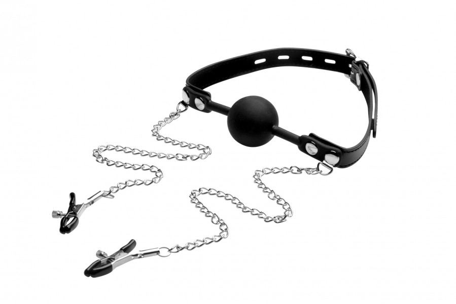 Silicone Ball Gag & Nipple Clamps