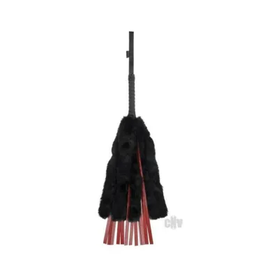 Whips Paddles Sportsheets Saffron Faux Fur Flogger With Faux Leather Strands