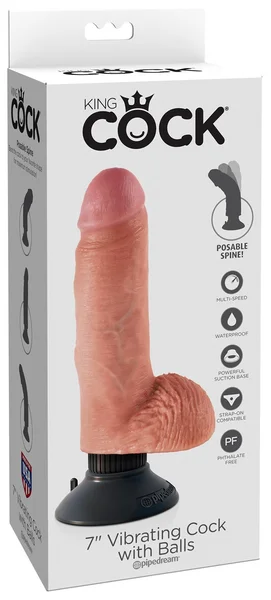 King Cock 7'' Vibrating Cock with Balls — image 8 of 10