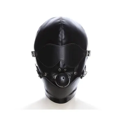 Domination Ball Gag Hood Black