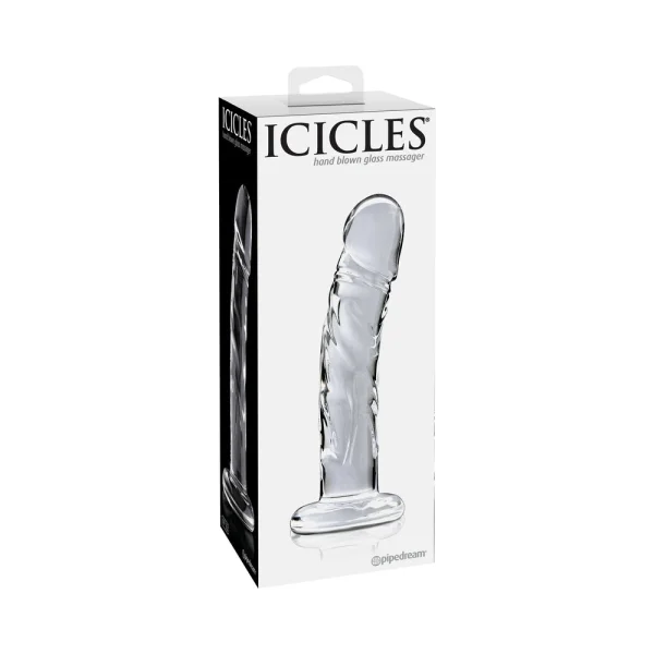 Icicles No. 62 Clear Glass Realistic G-Spot Dildo
