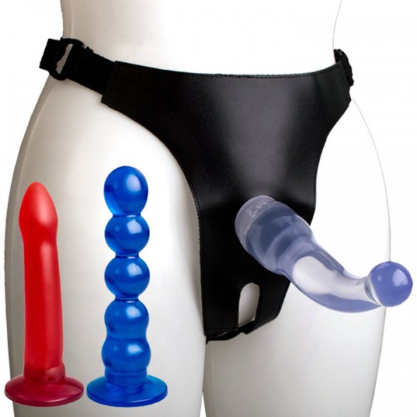 Triple Satisfier Strap-On Kit - 7, 7 and 7.6 Inch