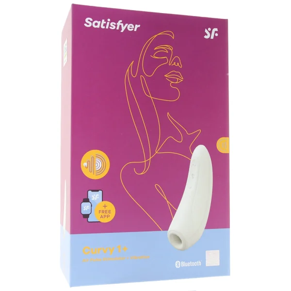 Satisfyer Curvy 1+ Pressure Wave Rechargeable App Enabled Clitoral Stimulator - White — image 9 of 13