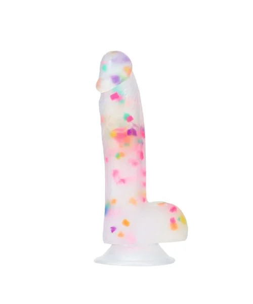 Addiction Party Marty Confetti Vibrating Silicone Dildo 7.5in