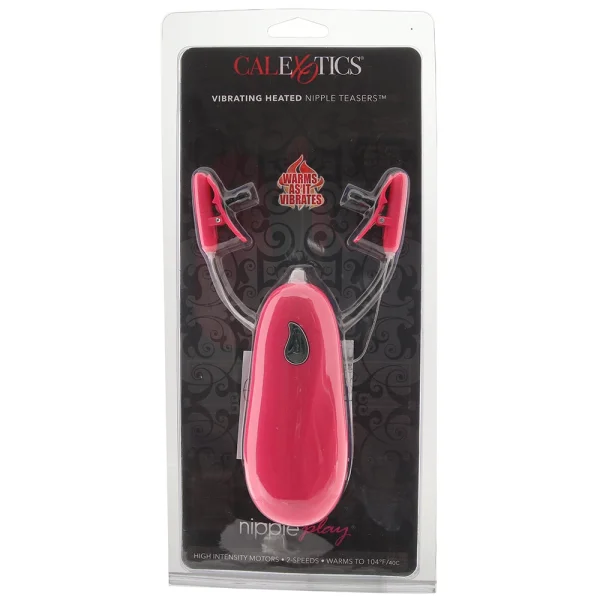 Vibrating Heated Nipple Teasers - Pink
