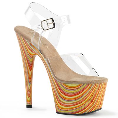 7 inches Heel 2 3 4 inches Jawbreaker Print PF Ankle Strap Sandal