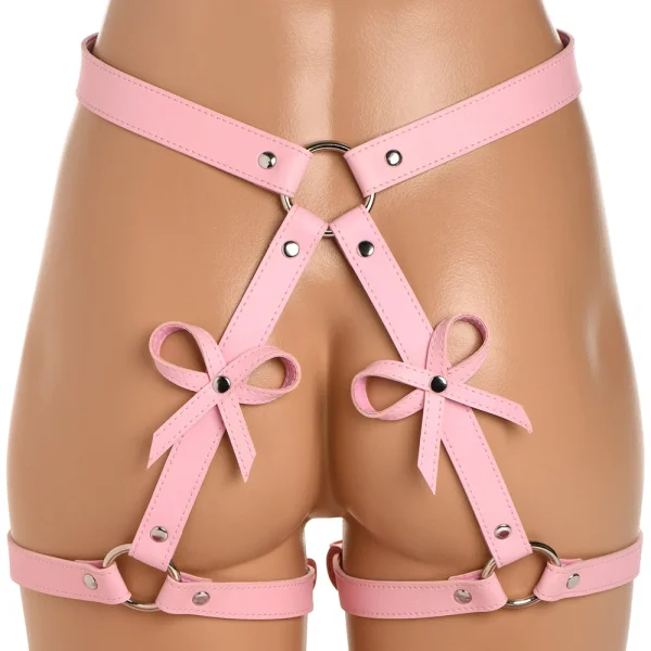 Strict Bondage Harness with Bows - X-Large / XX-Large, Pink