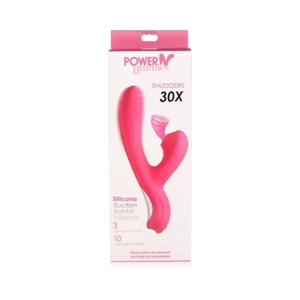 Power Bunny Shudders Suction Vibe Silicone Rechargeable Red — image 7 of 7