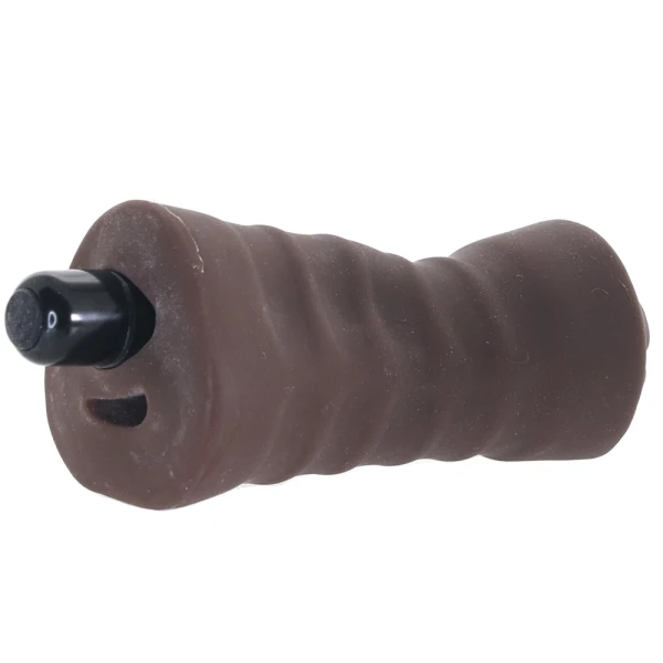 EnLust Krystal Open Ended Vibrating Mouth Penis Masturbator By Blush - Chocolate