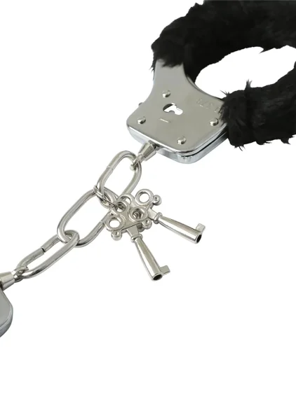 Sex & Mischief Furry Handcuffs By Sportsheets - Black