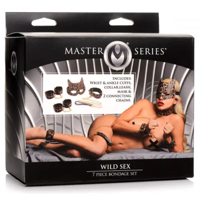 Wild Sex 7 Piece Bondage Set Brown