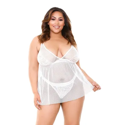 Isla Babydoll and Panty Set White 1x2x