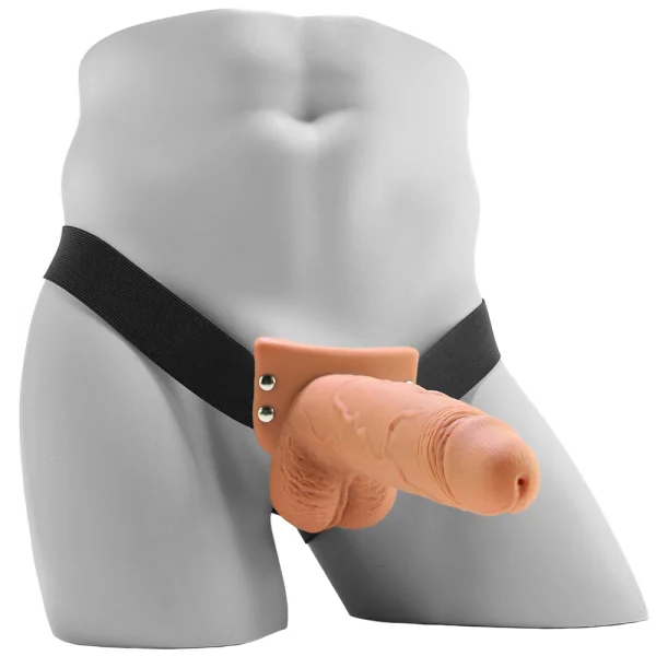 Fetish Fantasy Series 7.5" Hollow Squirting Strap-on With Balls -