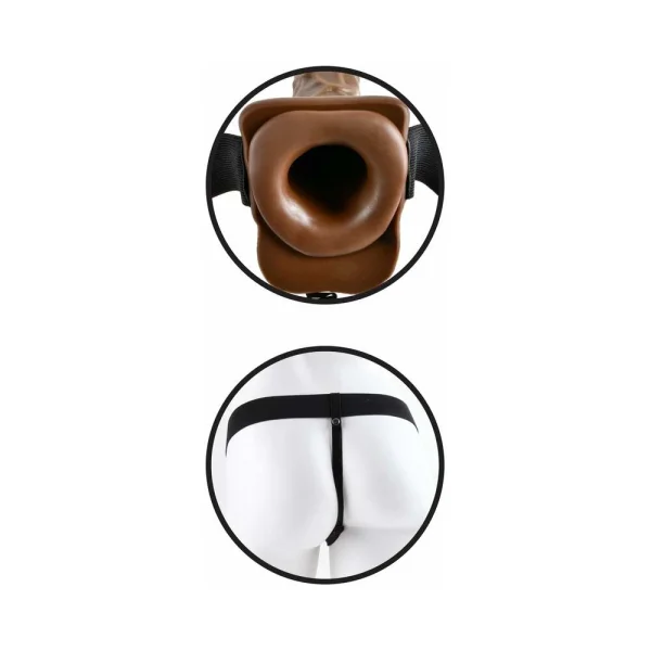 Fetish Fantasy 7 inches Hollow Strap On With Balls Brown