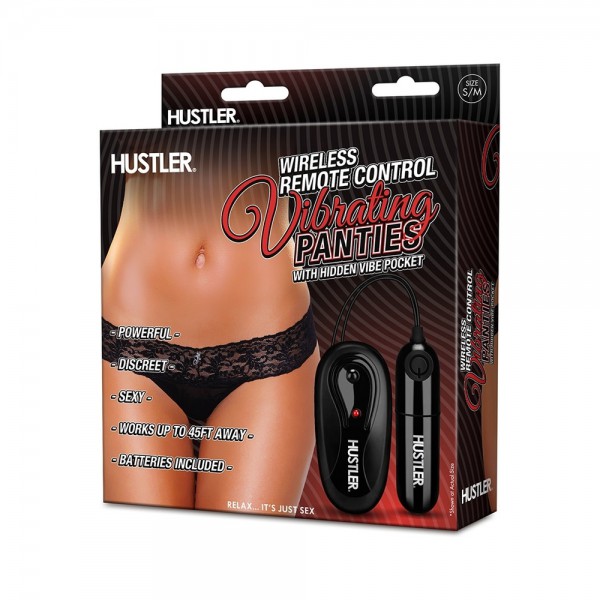 Hustler Remote Control Vibrating Panties Black S/M
