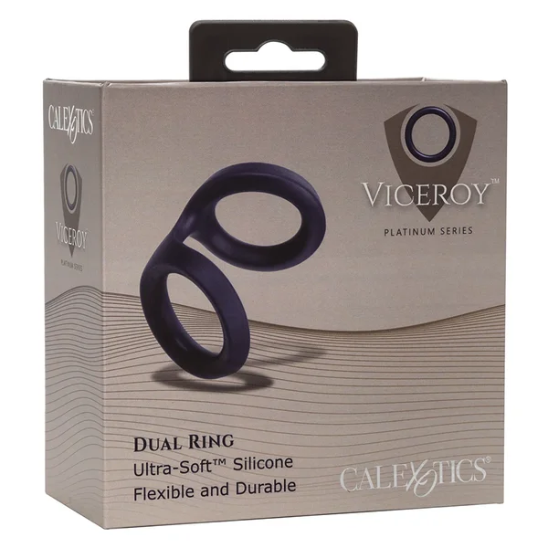 Viceroy Dual Ring Blue Silicone Cock Ring by Cal Exotics — image 10 of 12