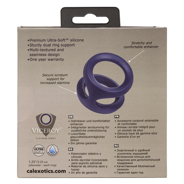 Viceroy Dual Ring Blue Silicone Cock Ring by Cal Exotics — image 11 of 12