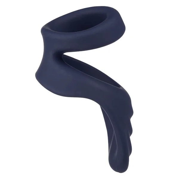 Viceroy Perineum Dual Ring Blue Silicone Cock Ring by Cal Exotics — image 5 of 13
