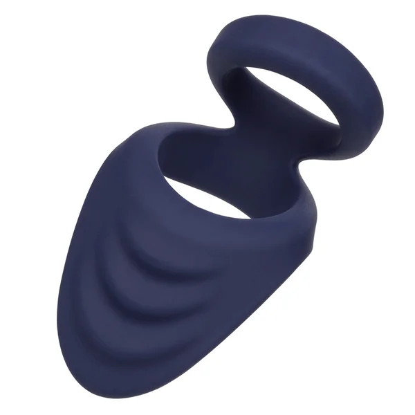 Viceroy Perineum Dual Ring Blue Silicone Cock Ring by Cal Exotics — image 2 of 13