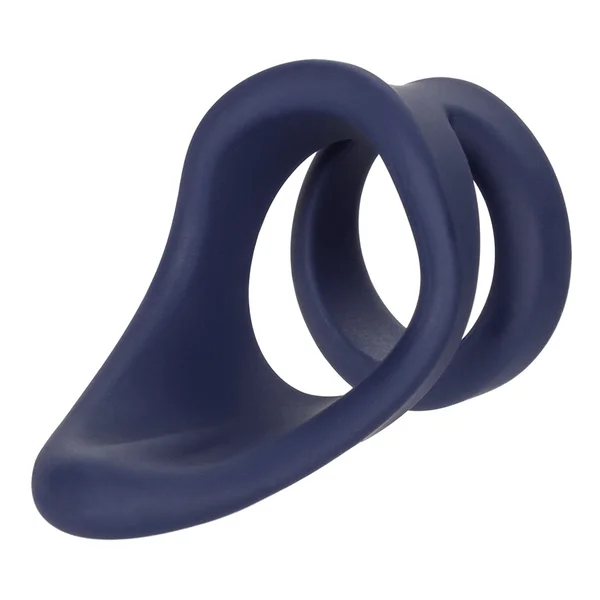 Viceroy Perineum Dual Ring Blue Silicone Cock Ring by Cal Exotics — image 4 of 13