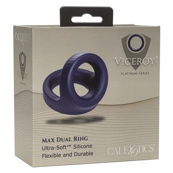 Viceroy Max Dual Ring Blue Silicone Cock and Ball Ring by Cal Exotics — image 13 of 14