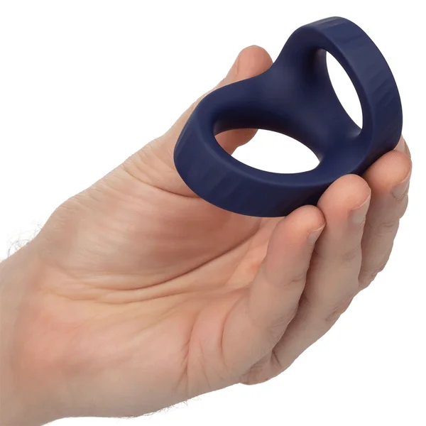Viceroy Max Dual Ring Blue Silicone Cock and Ball Ring by Cal Exotics — image 7 of 14