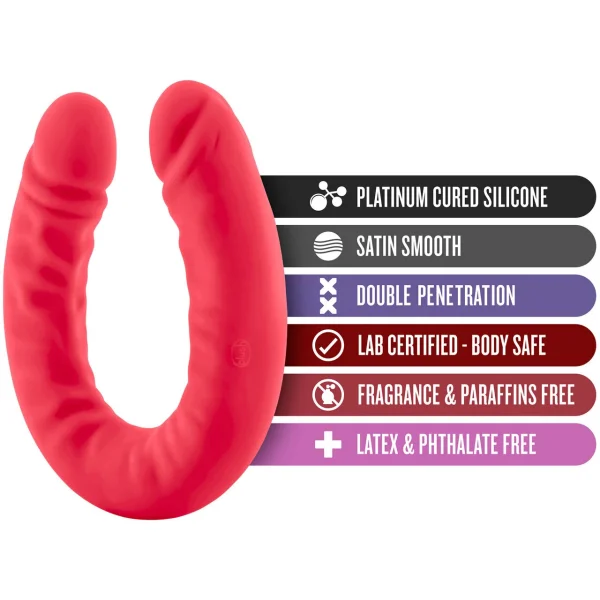 Ruse 18 Inch Silicone Double Headed Dildo by Blush Novelties - Cerise