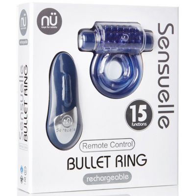 NU Sensuelle Remote Control Bullet Ring Blue