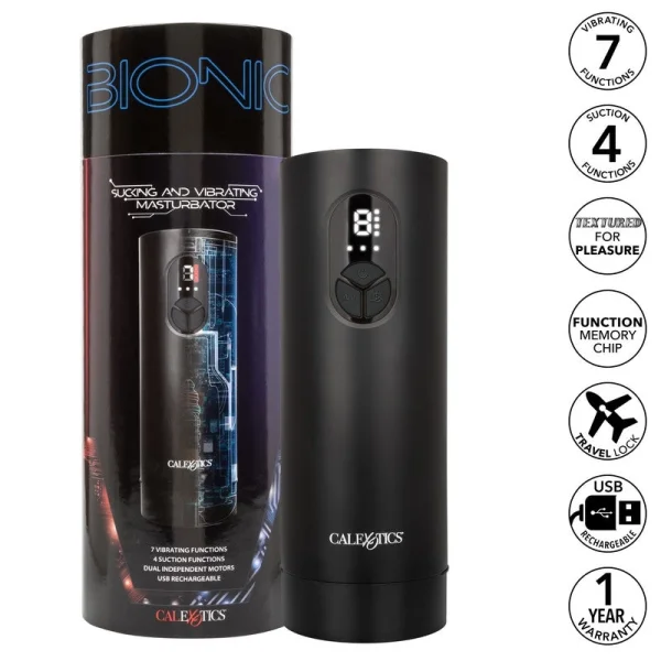 Bionic Sucking And Vibrating Rechargeable Penis Masturbator By CalExotics