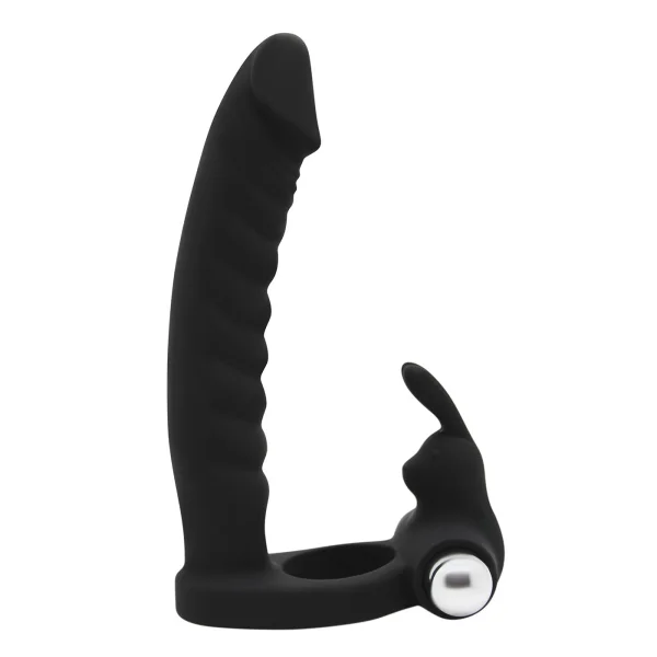 Triple Pleasure Silicone Dual-Penetrating Cock Ring