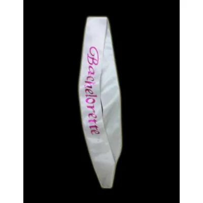 Bachelorette flashing sash white